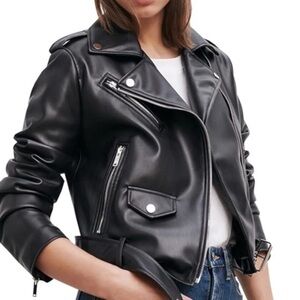 Zara Women's Black Faux Leather Jacket